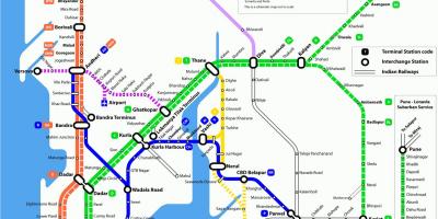 Mumbai kereta api lokal peta