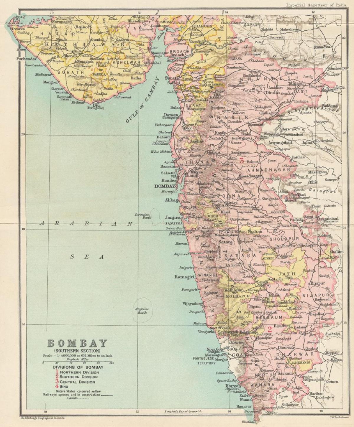 peta dari Bombay presidency