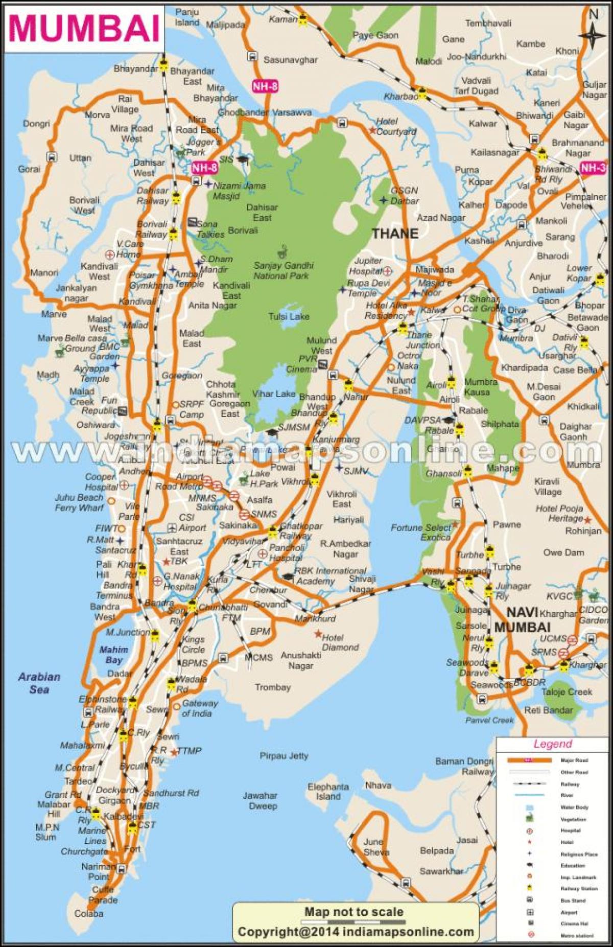 peta fisik dari Mumbai