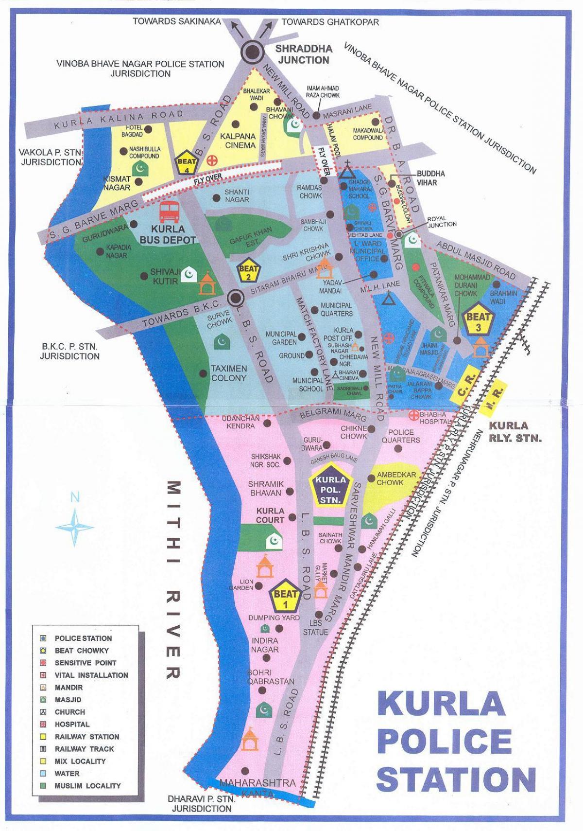 peta dari Mumbai Kurla