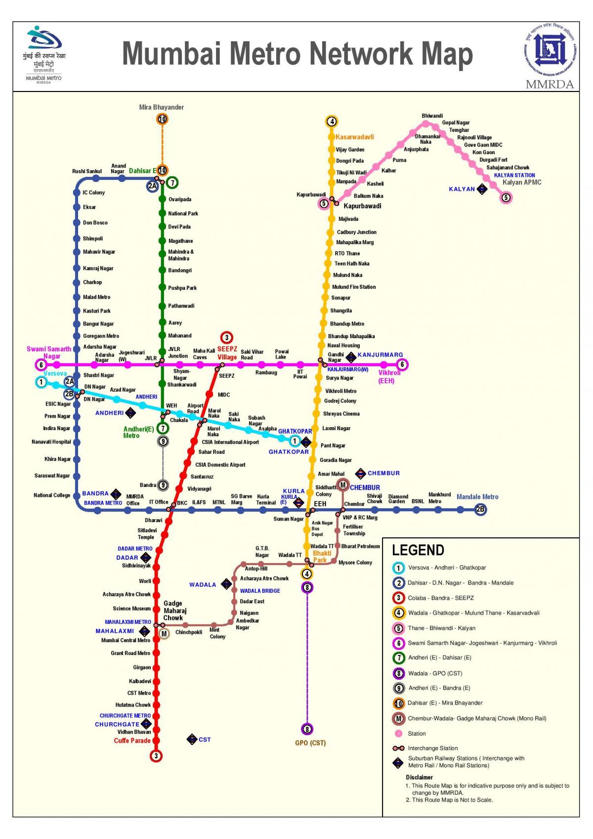 Mumbai metro peta rute