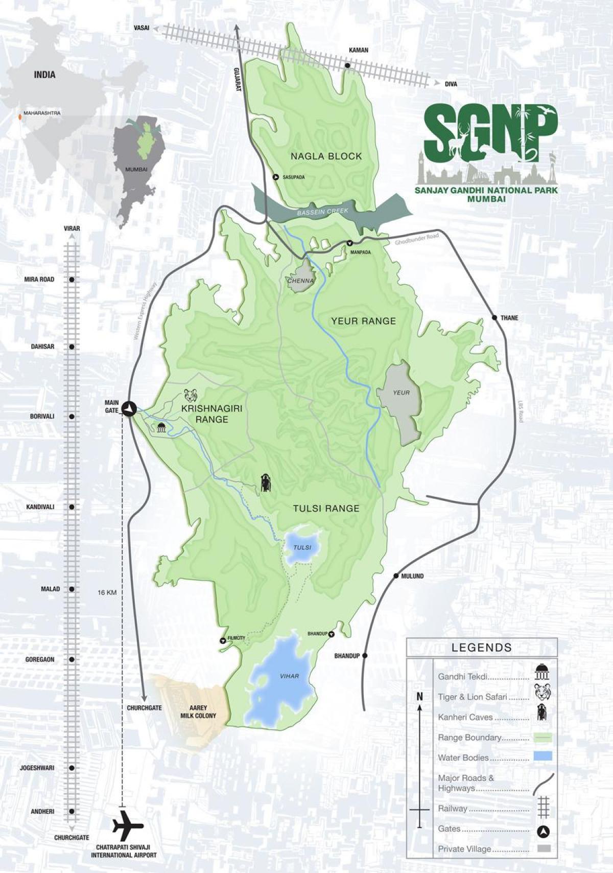 peta dari sanjay gandhi national park
