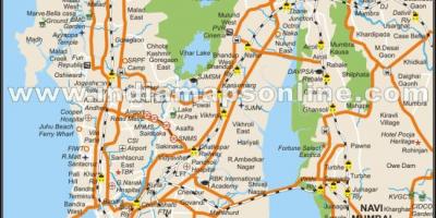 Peta fisik dari Mumbai